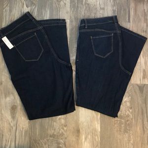 2 pairs OLD NAVY PLUS 16 LONG BOOTCUT JEANS